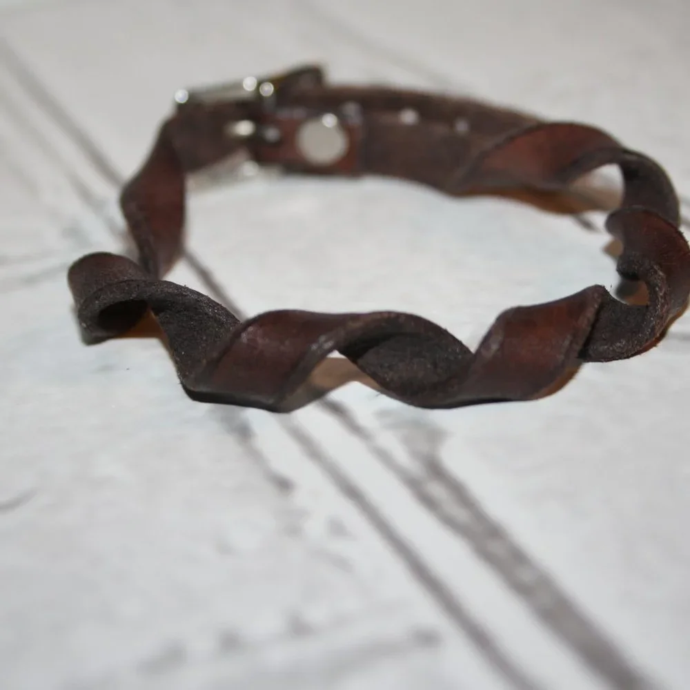 🤎🪢 Brown Leather Twisted Bracelet · 9–11